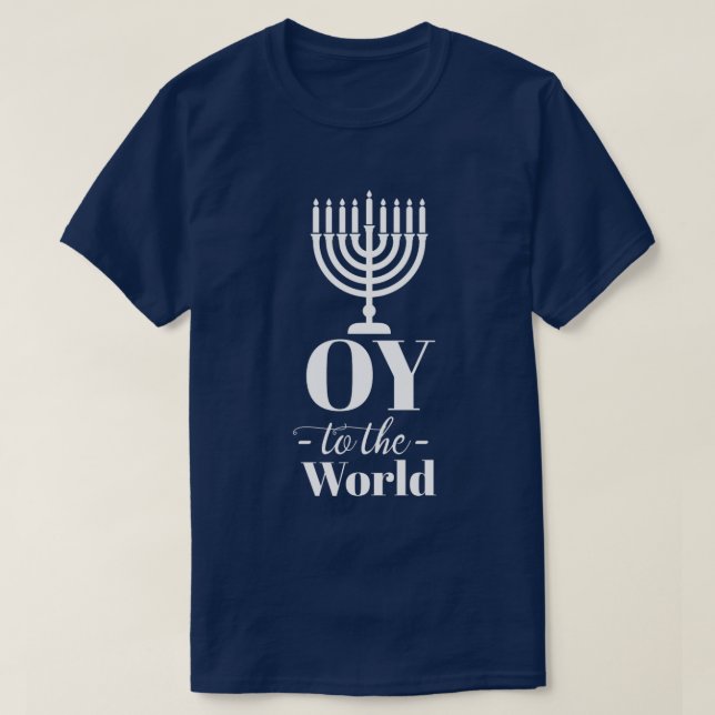 Camiseta Engraçado OY para o MUNDO Chanucá (Frente do Design)