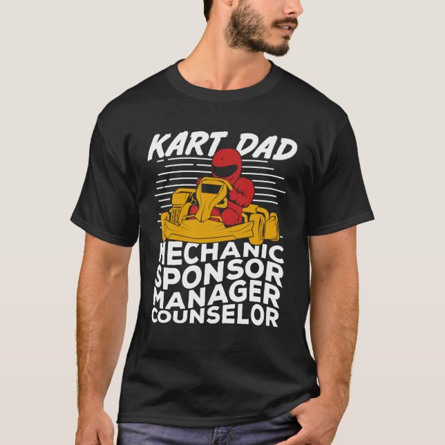 Camiseta Engraçado Pai da Corrida Kart Padre Gift (Frente)