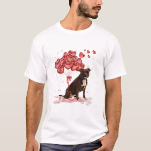 Camiseta Engraçado Pai de Cachorro Dia de os namorados Pitb