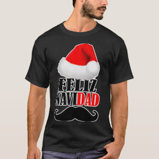 Camiseta Engraçado Pai de Natal Mustache Feliz