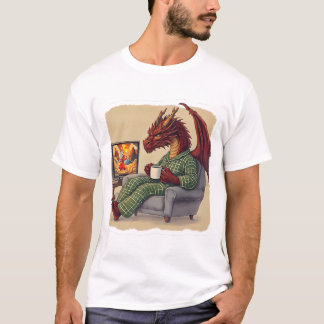 Camiseta Engraçado Pajama Dragão Couche Louning Art