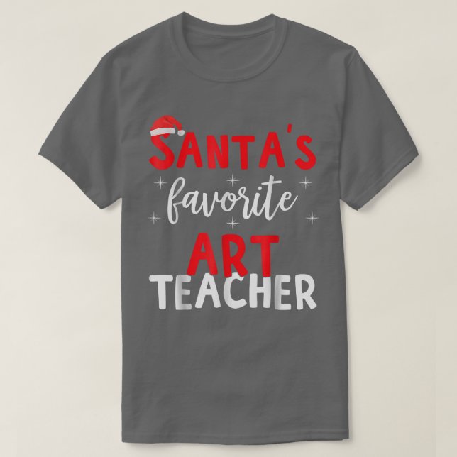 Camiseta Engraçado Pajama Xmas Santas Professora de Arte Fa (Frente do Design)