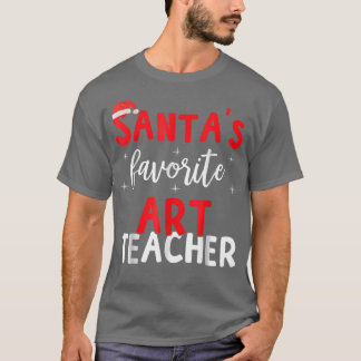 Camiseta Engraçado Pajama Xmas Santas Professora de Arte Fa