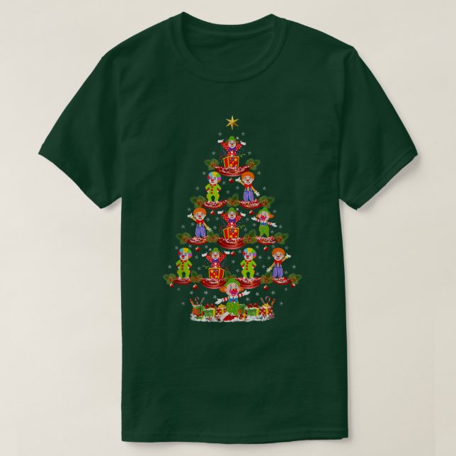 Camiseta Engraçado Palhaço de Papais noeis de Natal Palhaço (Frente do Design)