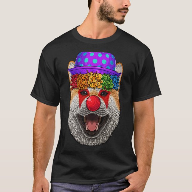 Camiseta Engraçado Palhaço Shiba Inu Carnaval Figurume (Frente)