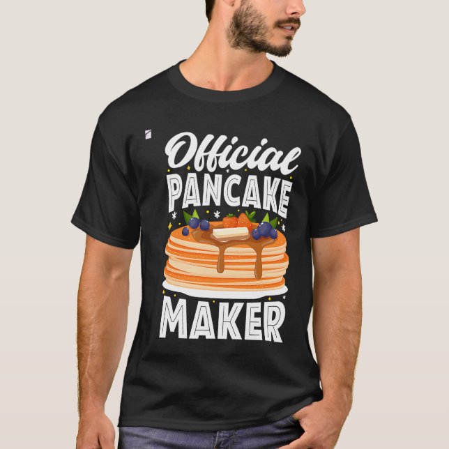 Camiseta Engraçado Pancake Maker Pancakes Café da Manhã (Frente)