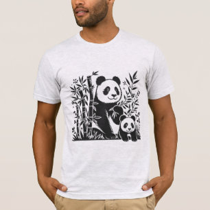 Camiseta Engraçado Panda