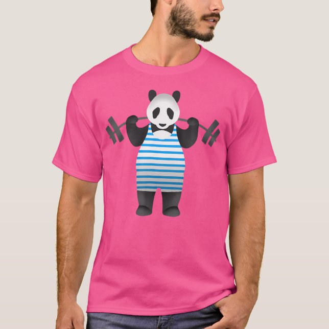 Camiseta Engraçado Panda Bear Levanta Panda (Frente)