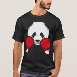 Camiseta Engraçado Panda Boxando Luvas de Amante de os anim