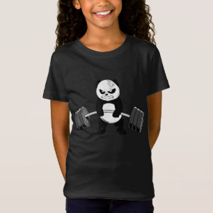 Camiseta Engraçado Panda Trabalhando Kitten Gym Poder de D