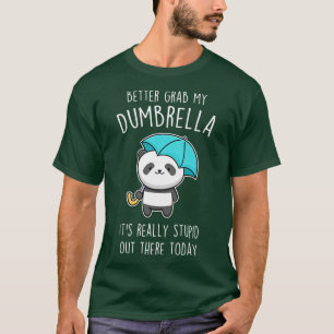 Camiseta Engraçado Panda Umbrella