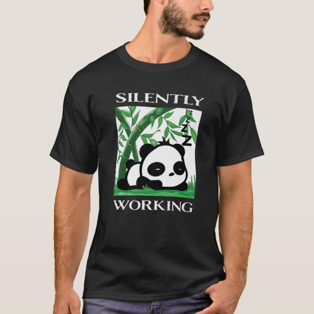 Camiseta Engraçado Panda Work Meme (Frente)
