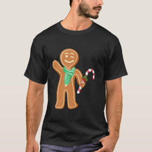 Camiseta Engraçado Pão de Natal Gingerpão de Leve Longa Cam