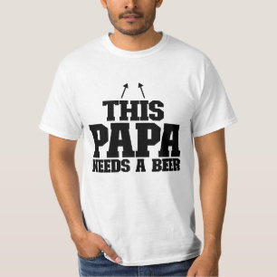 Camiseta Engraçado PAPA Beer Word Art
