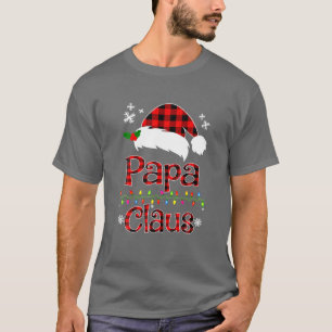 Camiseta Engraçado Papá Claus Xadrez Vermelha Papais noeis
