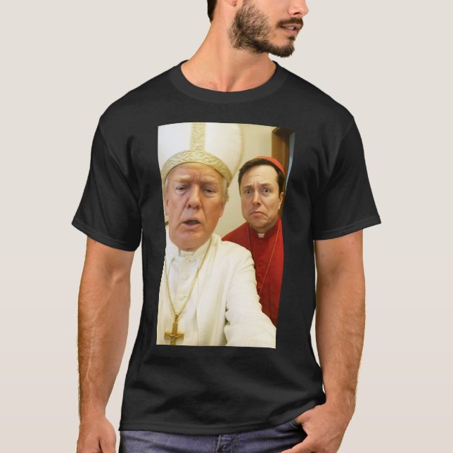Camiseta Engraçado papa político Trump Musk Musk T-Shirt -  (Frente)