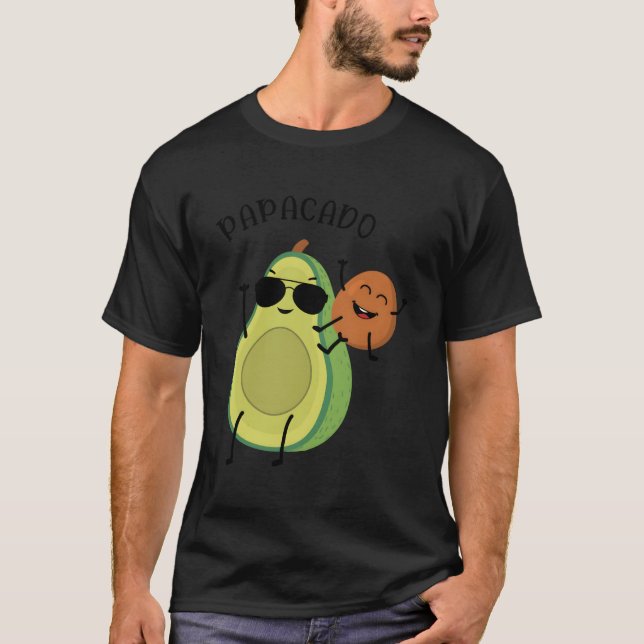 Camiseta Engraçado Papacado Anúncio de Gravidez Avocado Fat (Frente)