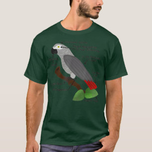 Camiseta Engraçado Papagaio Deu Anatomia De Um Africano