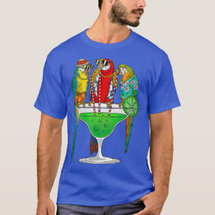 Camiseta Engraçado Papagaio Havaiano Margarita Presente Par