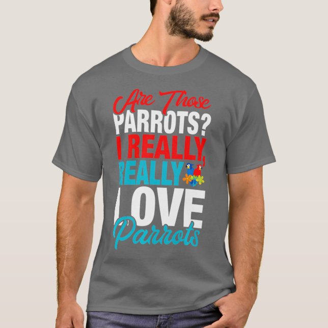 Camiseta Engraçado Papagaio Lover - Eu Adoro Papagaios (Frente)