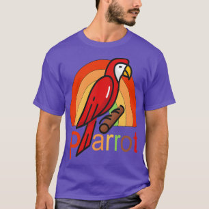 Camiseta Engraçado Papagaio Vintage Imagem do Sol