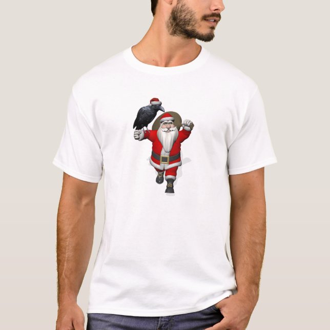 Camiseta Engraçado Papai Noel ama Ravens (Frente)