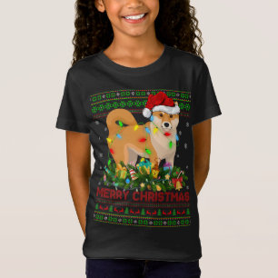 Camiseta Engraçado Papai noel de árvore de iluminação do Xm