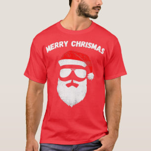 Camiseta Engraçado Papai Noel Encara Óculos De Sol Com 4