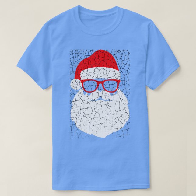 Camiseta Engraçado Papai Noel encara óculos escuros com bar (Frente do Design)