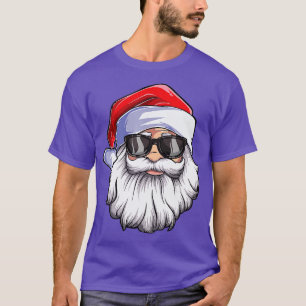 Camiseta Engraçado Papai Noel encara óculos escuros com bar