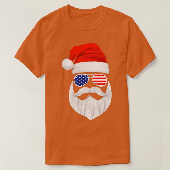 Camiseta Engraçado Papai Noel encara óculos escuros com bar (Frente do Design)