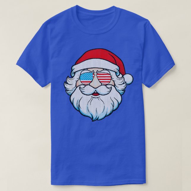 Camiseta Engraçado Papai Noel encara óculos escuros com bar (Frente do Design)