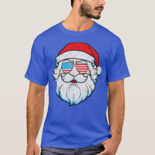 Camiseta Engraçado Papai Noel encara óculos escuros com bar