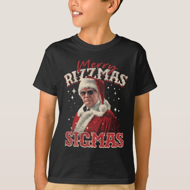 Camiseta Engraçado Papai noel Feliz Rizzmas Sigmas Xmas Paj (Frente)