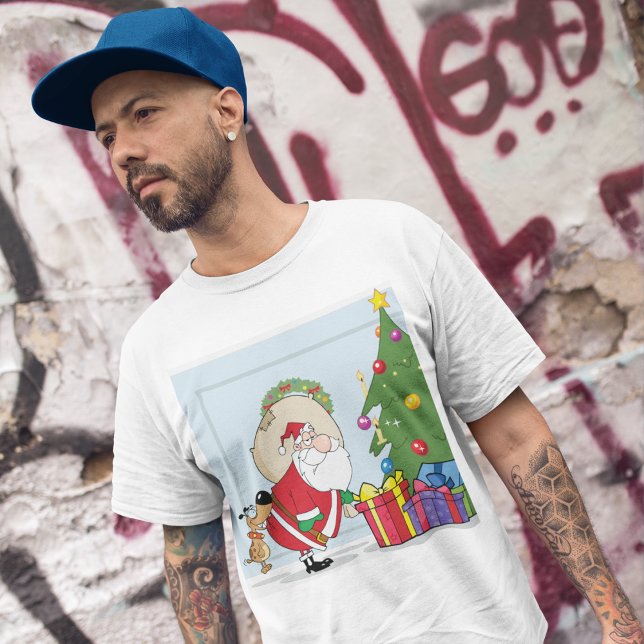 Camiseta Engraçado Papai Noel Mens T-Shirt (Criador carregado)