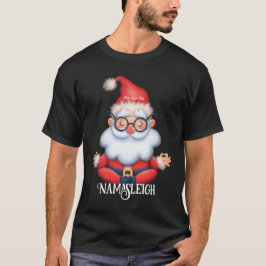 Camiseta Engraçado Papai Noel Namasleigh Natal