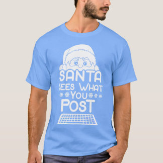 Camiseta Engraçado Papai Noel Natal Tiktok Nas Redes Sociai