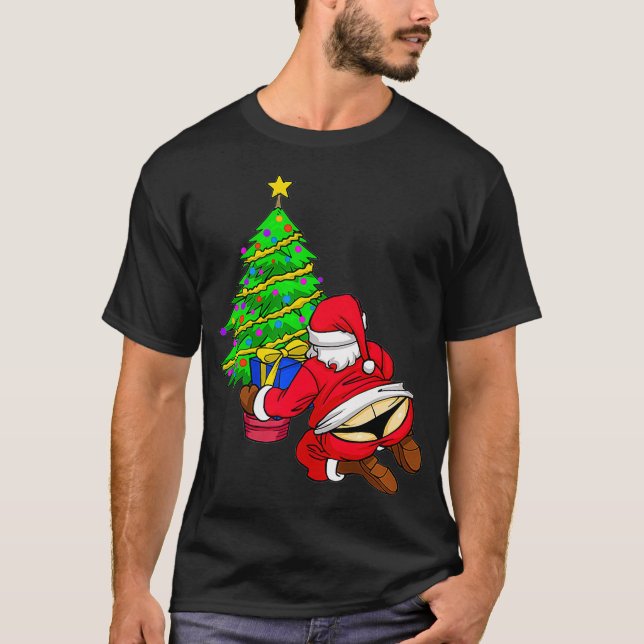 Camiseta Engraçado Papai Noel No Thong Natal, Presente Para (Frente)