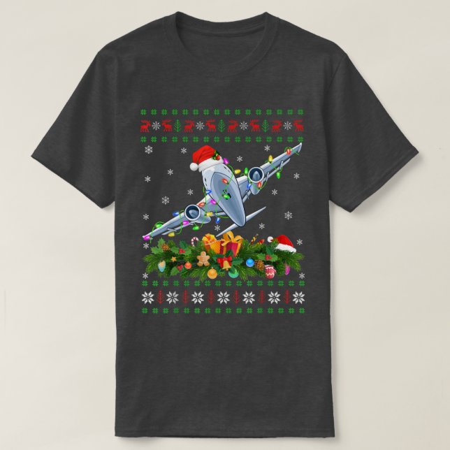 Camiseta Engraçado Papais noeis de árvores de iluminação do (Frente do Design)
