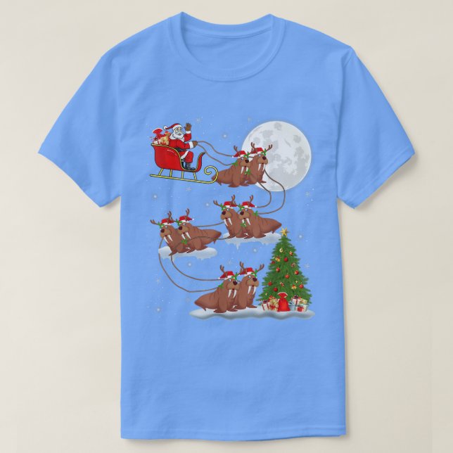 Camiseta Engraçado Papais noeis de árvores de iluminação do (Frente do Design)