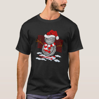 Camiseta Engraçado Papais noeis de Iluminação de Xmas Snowm