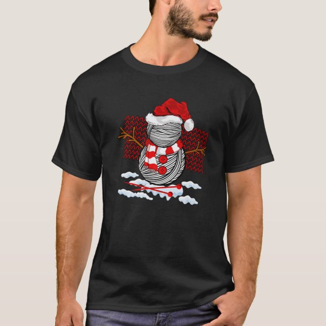 Camiseta Engraçado Papais noeis de Iluminação de Xmas Snowm (Frente)