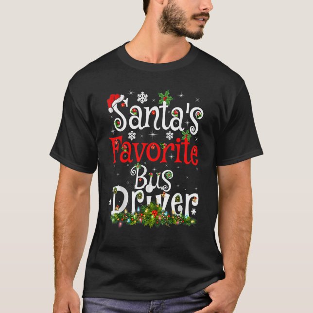 Camiseta Engraçado Papais noeis De Iluminação Xmas Favorito (Frente)