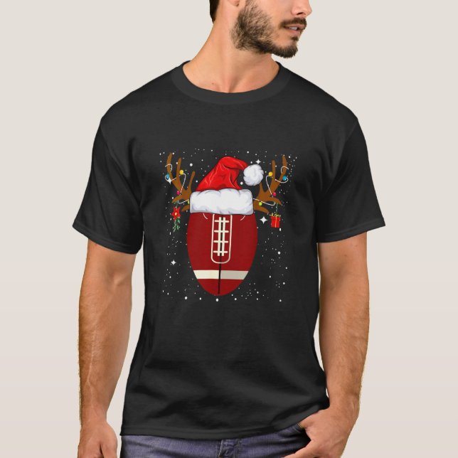 Camiseta Engraçado Papais noeis de Natal de Reindeer de Fut (Frente)