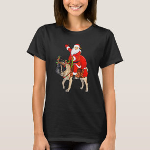 Camiseta Engraçado Papais noeis do Cachorro Passando Inglês