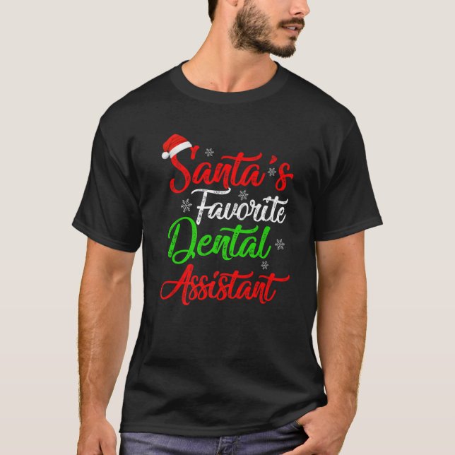 Camiseta Engraçado Papais noeis Xmas Favoritos Chris Assist (Frente)