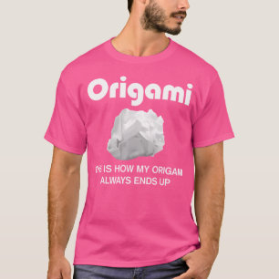 Camiseta Engraçado papel originami japonês dobrando palavra