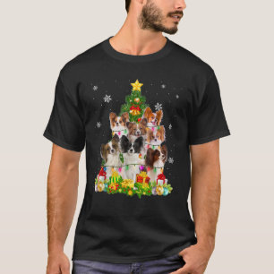 Camiseta Engraçado Papillon Árvore de Natal Engraçado Dogen