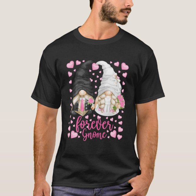 Camiseta Engraçado para sempre Gnomo - Unique Casamento Gno (Frente)
