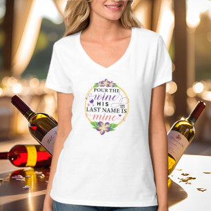 Camiseta Engraçado para sobrenome de vinho arte de casament